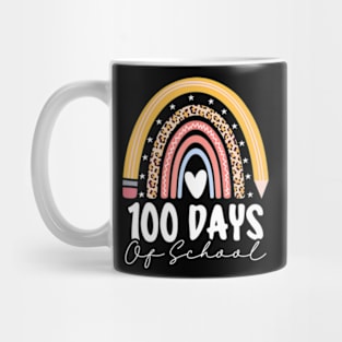 Happy 100Th Day Of School Teacher 100 Days Of School Rainbow Mug